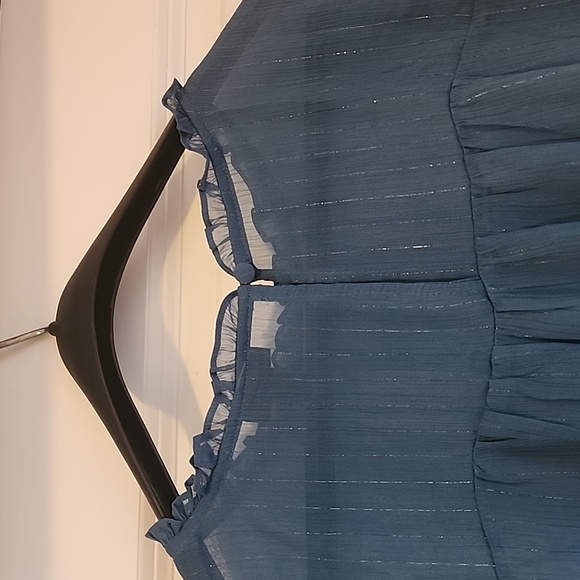 Torrid Sheer Cap Sleeve Top with Ruffle Detail (Torrid Size 0/Size 14) - Picture 5 of 8